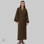 Robe Kimono Brune élégante et fluide