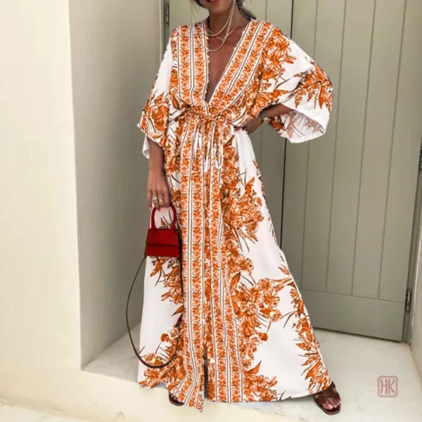 Robe d'été kimono avec ceinture