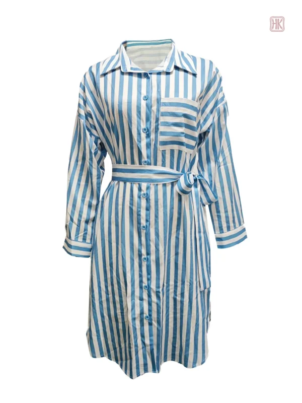Robe Chemise Style Kimono en teintes de bleu