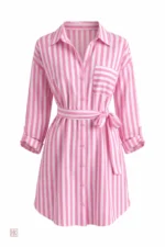Robe Chemise à rayures, style kimono