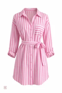Robe Chemise à rayures, style kimono