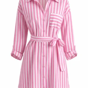 Robe Chemise à rayures, style kimono
