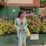 Robe Kimono Colorée en tricot