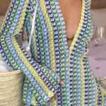 Robe tricotée au design kimono unique