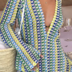 Robe tricotée au design kimono unique
