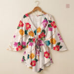 Robe Courte à Motifs Floraux