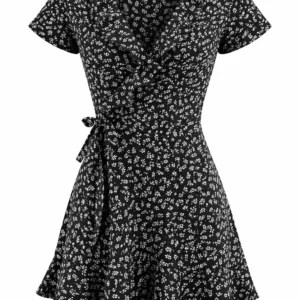 Robe kimono estivale avec volants délicats