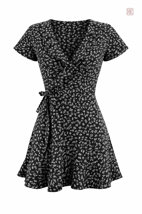 Robe kimono estivale avec volants délicats