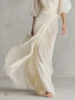 Vêtement d'été féminin, kimono blanc élégant
