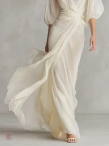Vêtement d'été féminin, kimono blanc élégant