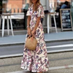 Robe de plage kimono avec volants, style décontracté et chic