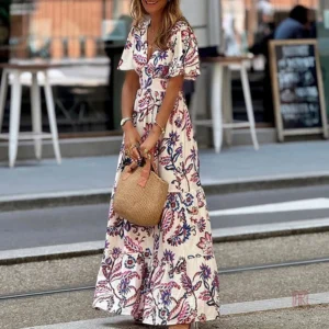 Robe de plage kimono avec volants, style décontracté et chic