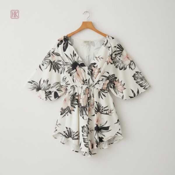 Robe de plage à motif kimono stylé