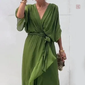 Robe Kimono Élégante à Volants