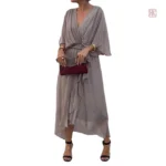 Robe à volants chic en style kimono