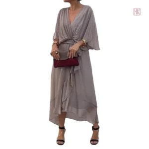Robe à volants chic en style kimono