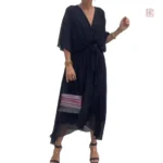 Robe kimono à volants pour une allure raffinée