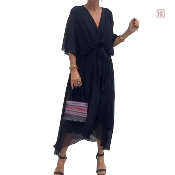Robe kimono à volants pour une allure raffinée