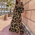 Robe Kimono Élégante Marron pour une allure chic