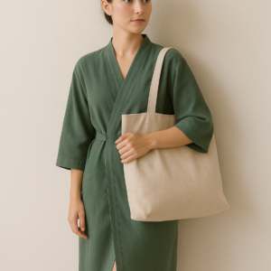 Robe Kimono Estival en Coton Vert