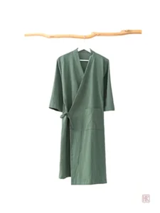 Robe en coton vert, style kimono pour journées ensoleillées