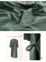 Mode estivale : robe kimono en tissu respirant vert