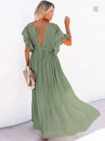 Vêtement d'été vert, style kimono chic