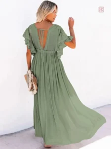 Vêtement d'été vert, style kimono chic