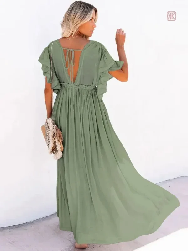 Vêtement d'été vert, style kimono chic