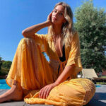 Robe Kimono Jaune élégante et légère