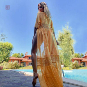 Vêtement kimono jaune pour un look tendance