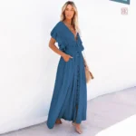 Vêtement kimono féminin, bleu léger