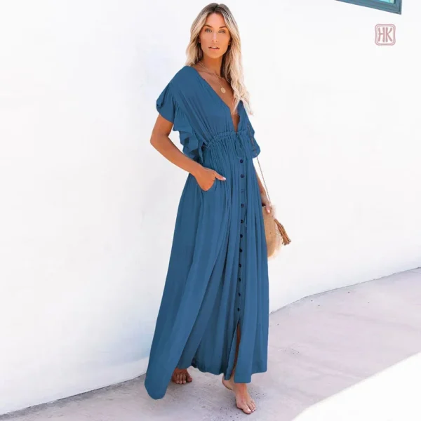 Vêtement kimono féminin, bleu léger