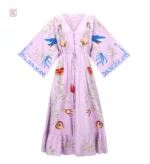 Robe kimono avec motifs floraux