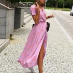 Vêtement kimono féminin, style léger et floral