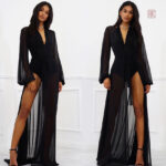 Robe kimono noir, parfait pour un look décontracté