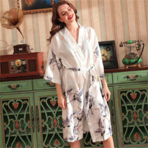 Robe Kimono Longue Blanche pour femme