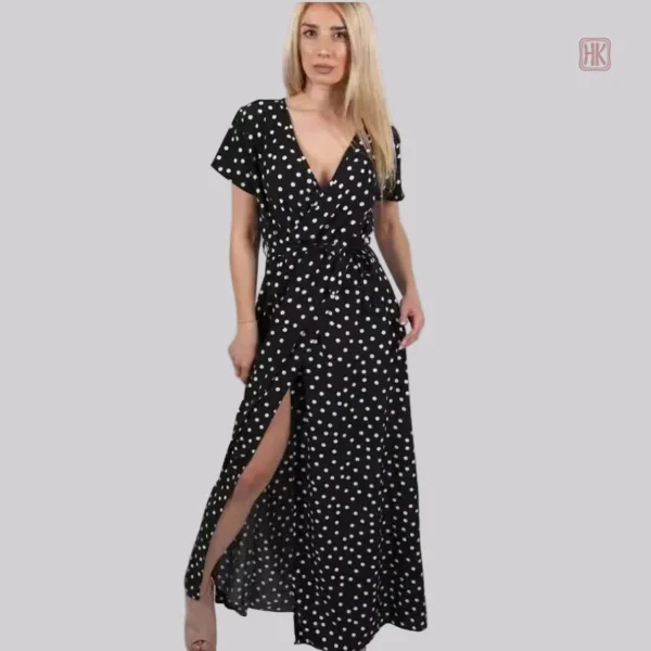 Robe Kimono féminine, coupe longue, teinte noire classique