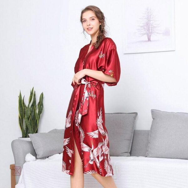 robe-kimono-longue-rouge-1 Robe Kimono Longue Rouge pour femme