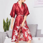 Peignoir Kimono Femme en rouge élégant