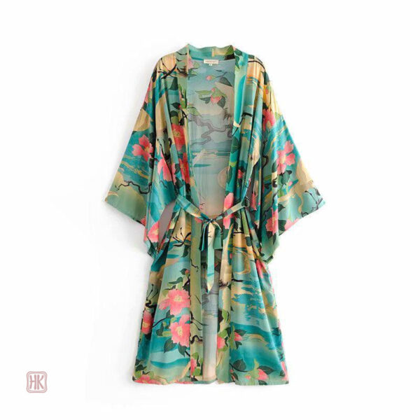 Robe fluide à manches longues, style décontracté