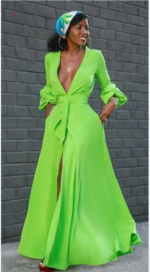 Maxi robe style kimono avec ceinture