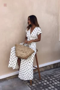 Robe Maxi à Pois pour une allure élégante