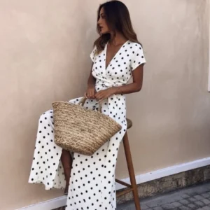 Robe Maxi à Pois pour une allure élégante