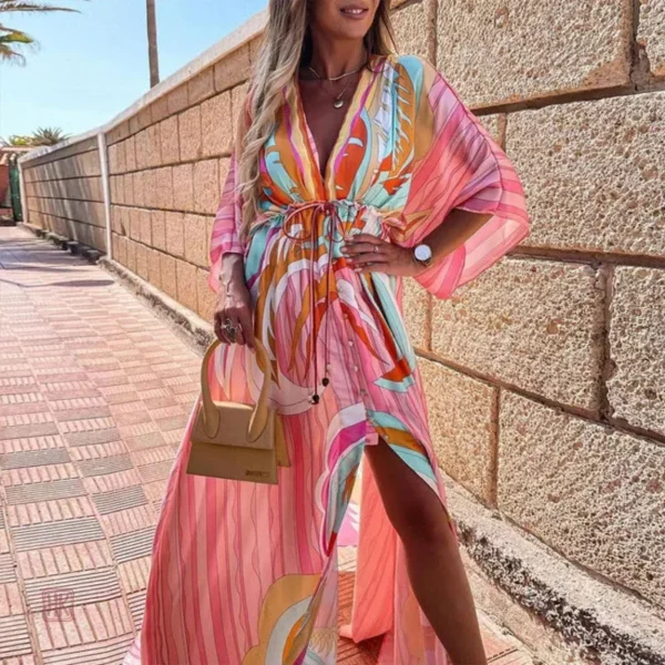 robe-kimono-maxi-rose-1 Robe Kimono Maxi Rose