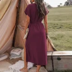 Robe Kimono chic, longueur midi et détails lacés
