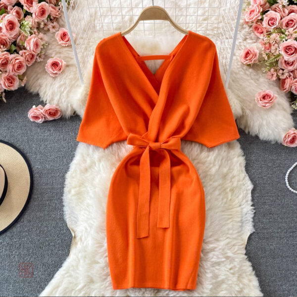 Robe kimono légère, couleur orange dynamique