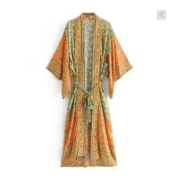 Robe Kimono Orange pour un look décontracté