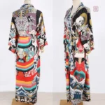 Robe estivale kimono avec design vague élégant