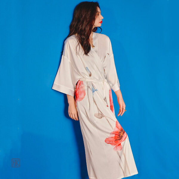 robe-kimono-pyjama-blanche-1 Robe Kimono Pyjama Blanche pour femme